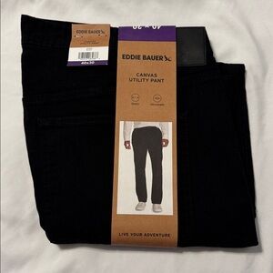 NEW Eddie Bauer Men’s Canvas Stretch Utility Pant - 40 X 30 Black